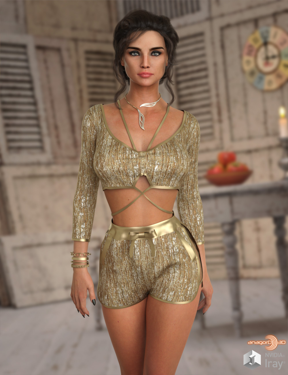 VERSUS - dForce Janet Homewear for Genesis 8.1 Females by: Anagord, 3D Models by Daz 3D