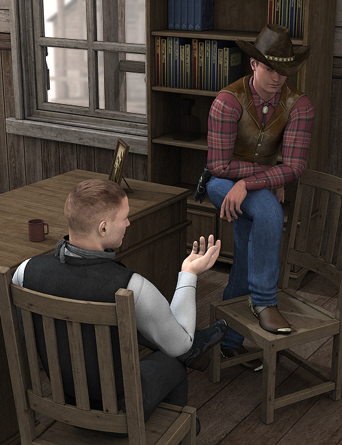 Old West Sheriffs Office Interior Poses | Daz 3D