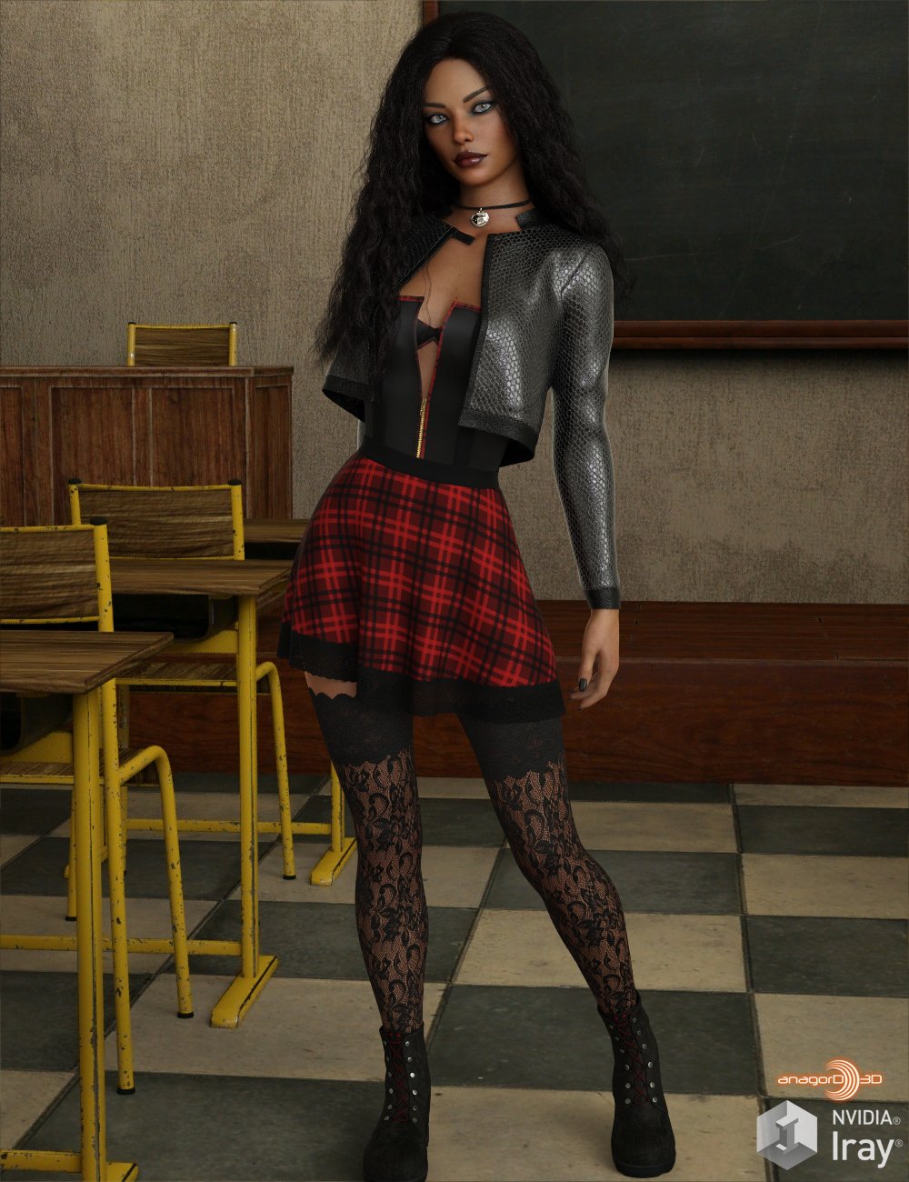 VERSUS - Grunge Schoolgirl Outfit for Genesis 8 Female(s) by: Anagord, 3D Models by Daz 3D