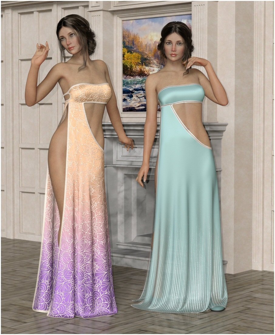 dForce - Augustine Gown for G8F/G8.1F by: Lully, 3D Models by Daz 3D