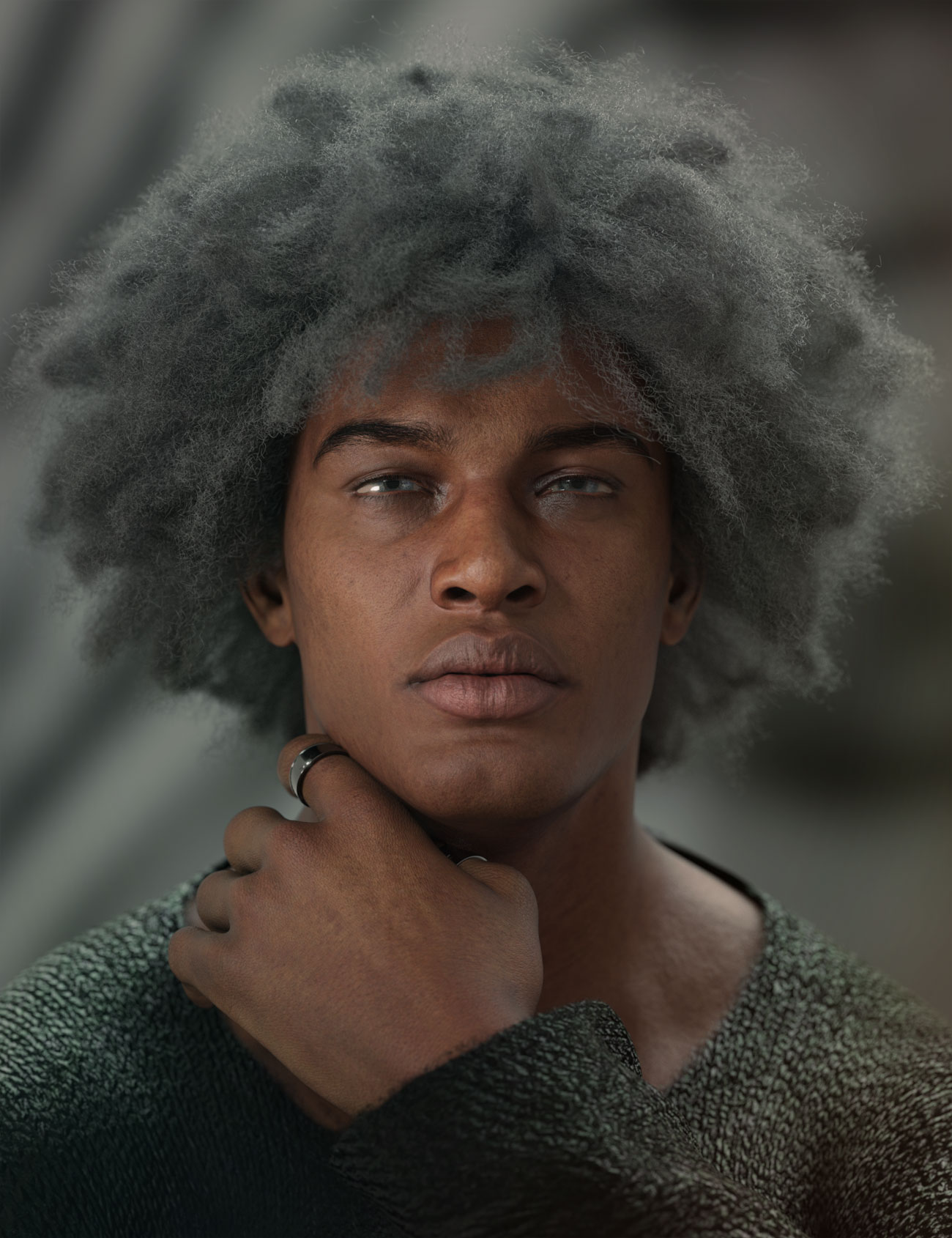 dForce Isaac Hair for Genesis 9 by: AprilYSH, 3D Models by Daz 3D