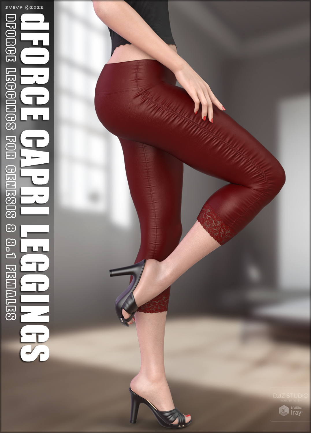 dForce Capri Leggings G8G8.1F by: Sveva, 3D Models by Daz 3D