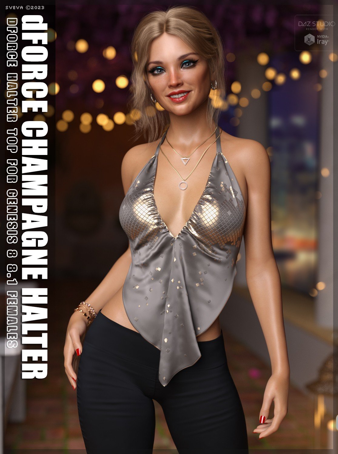 dForce Champagne Halter G8G8.1F by: Sveva, 3D Models by Daz 3D