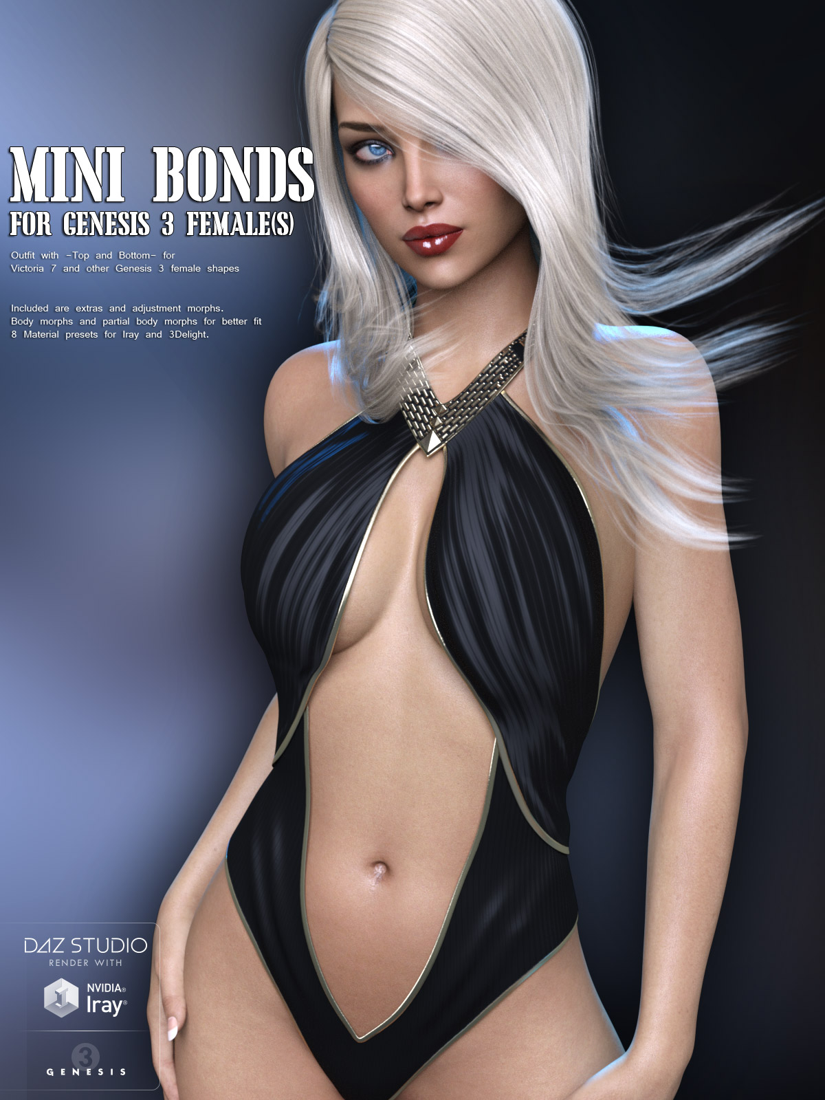 Mini Bonds for Genesis 3 Female(s) by: Lilflame, 3D Models by Daz 3D