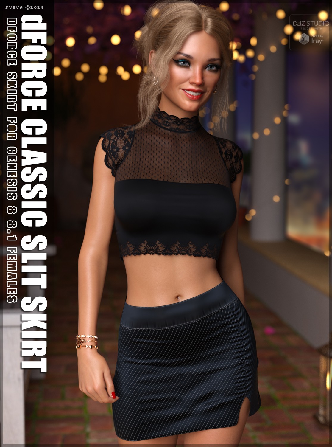 dForce Classic Slit Skirt G8G8.1F by: Sveva, 3D Models by Daz 3D