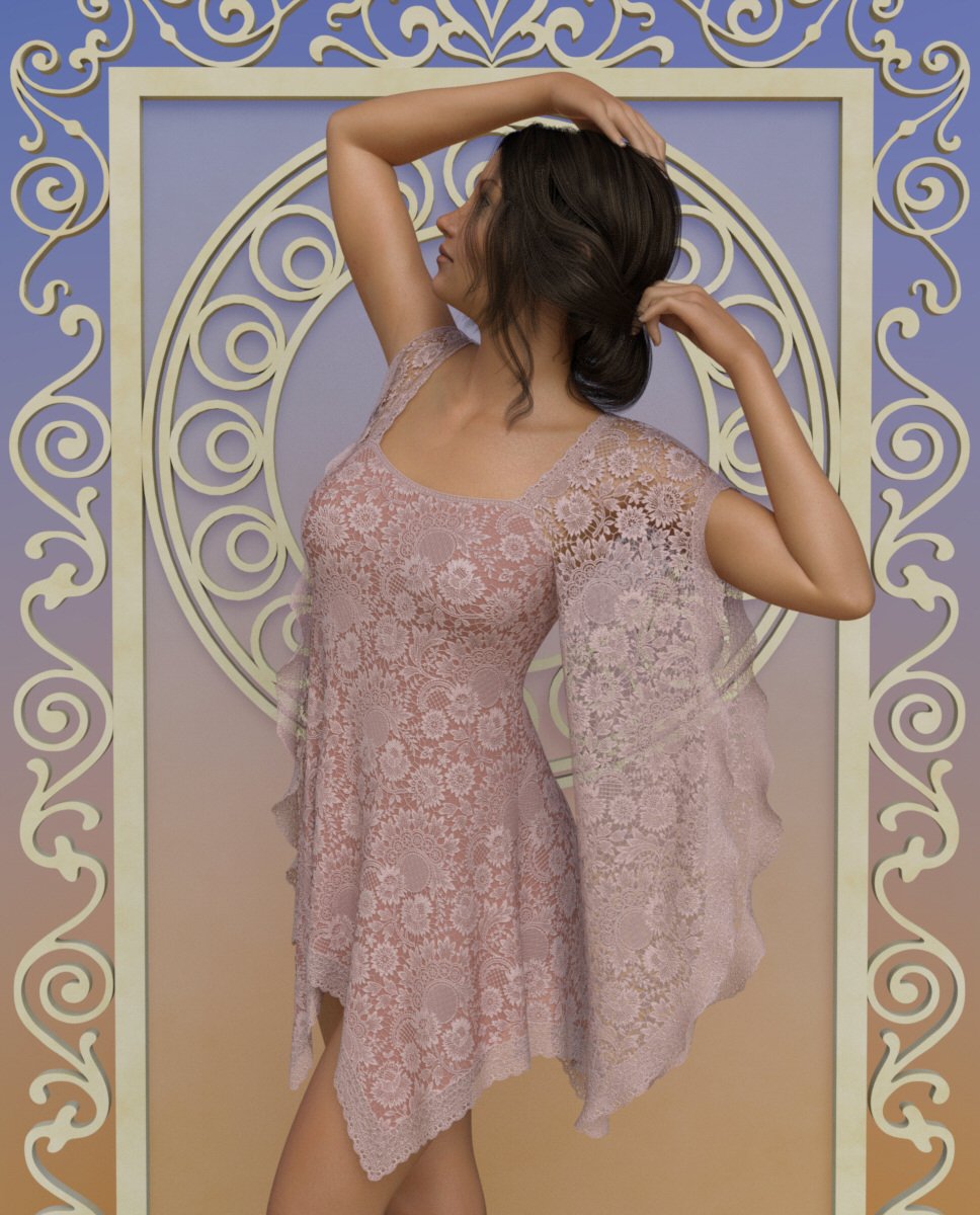 dForce - Belinda Dress for G8F by: Lully, 3D Models by Daz 3D
