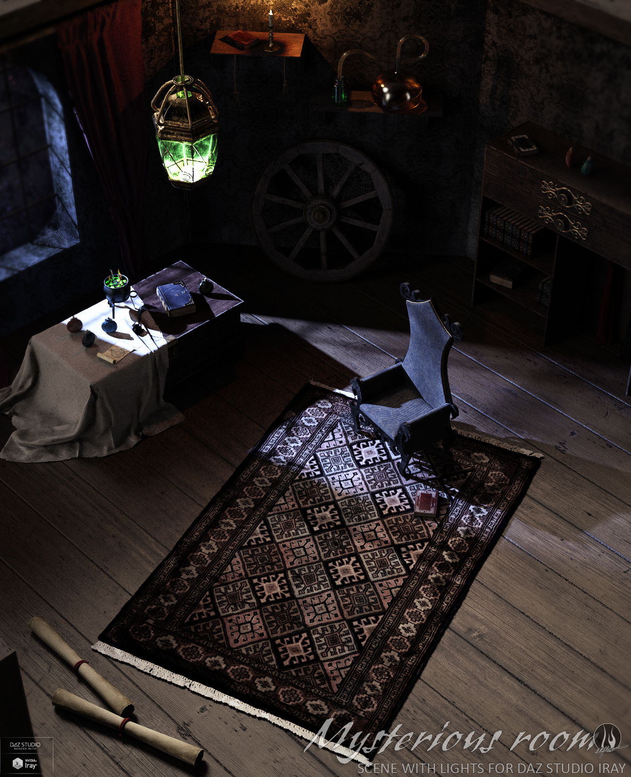 Mysterious Room Daz Studio by: Lilflame, 3D Models by Daz 3D