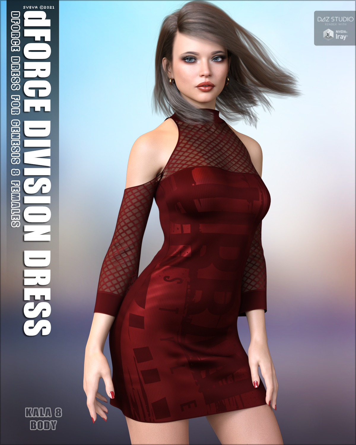 dForce Division Dress G8F by: Sveva, 3D Models by Daz 3D