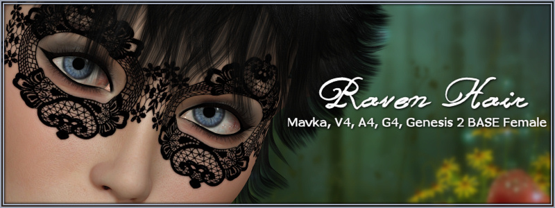 Raven Hair by: ~Wolfie~, 3D Models by Daz 3D