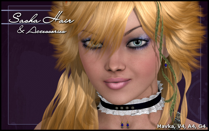 Sasha Hair by: ~Wolfie~, 3D Models by Daz 3D