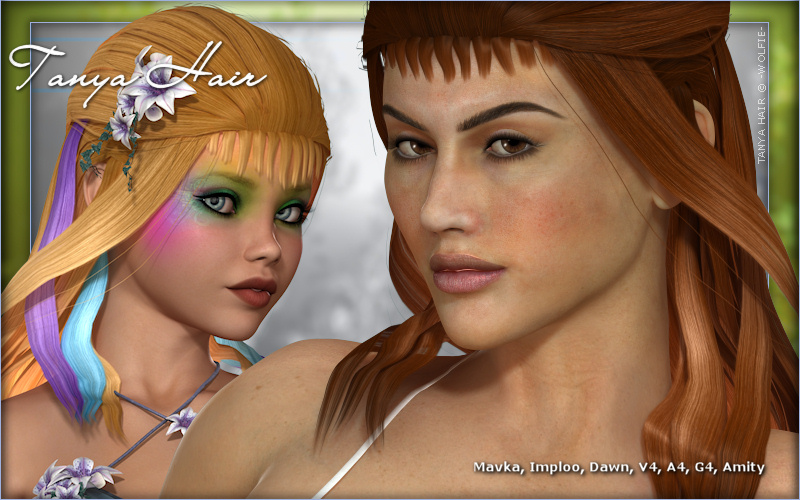 Tanya Hair by: ~Wolfie~, 3D Models by Daz 3D