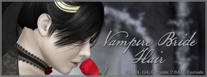 Vampire Bride Hair by: ~Wolfie~, 3D Models by Daz 3D