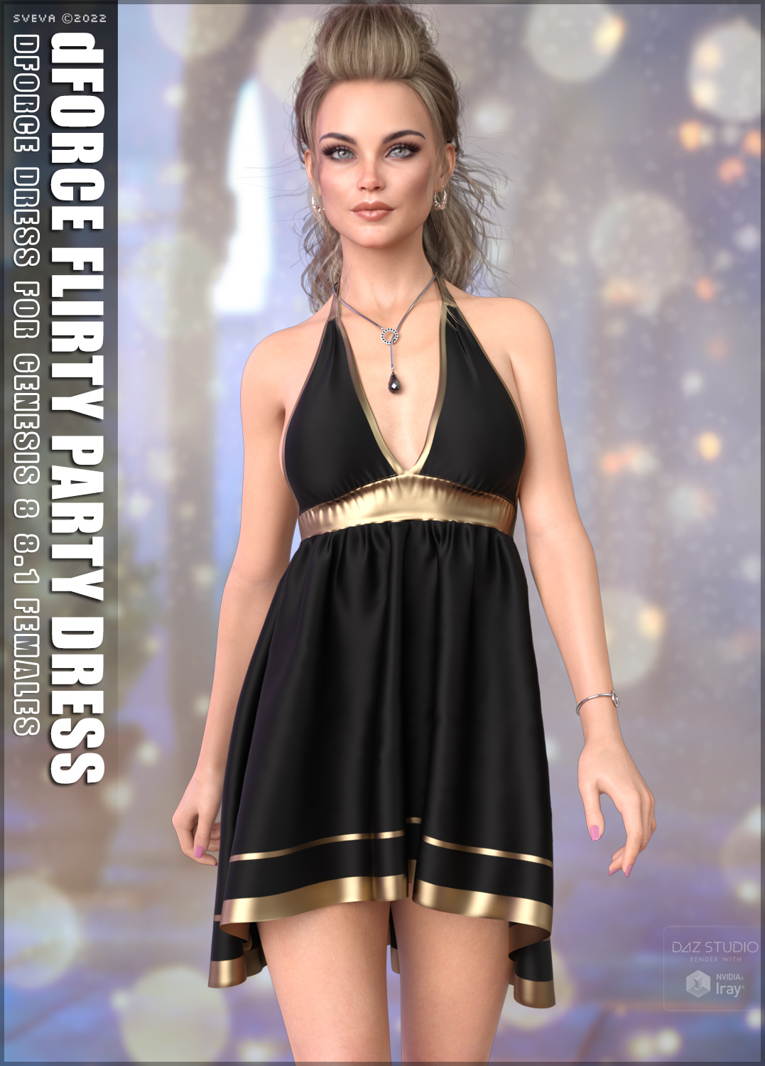 dForce Flirty Party Dress G8G8.1F by: Sveva, 3D Models by Daz 3D