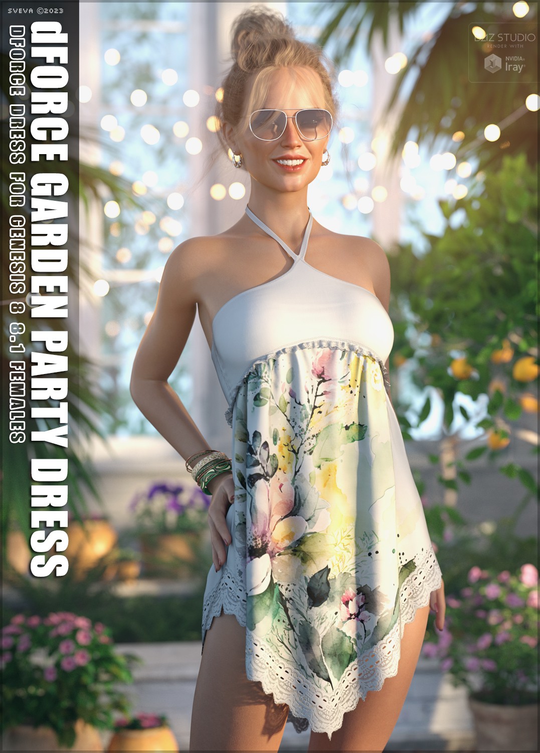 dForce Garden Party Dress G8G8.1F by: Sveva, 3D Models by Daz 3D