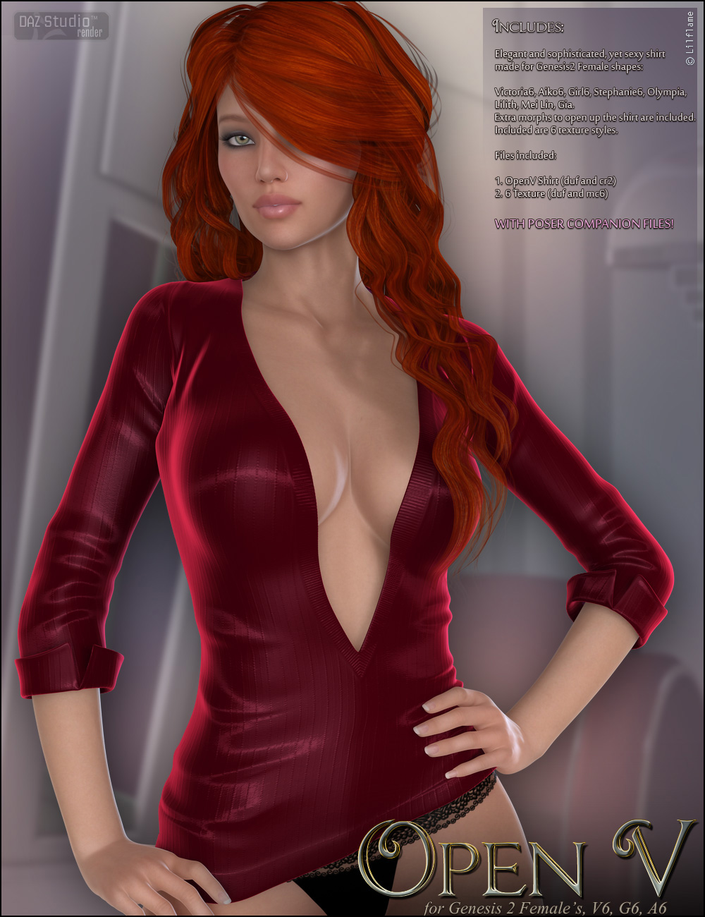Open V G2F by: Lilflame, 3D Models by Daz 3D