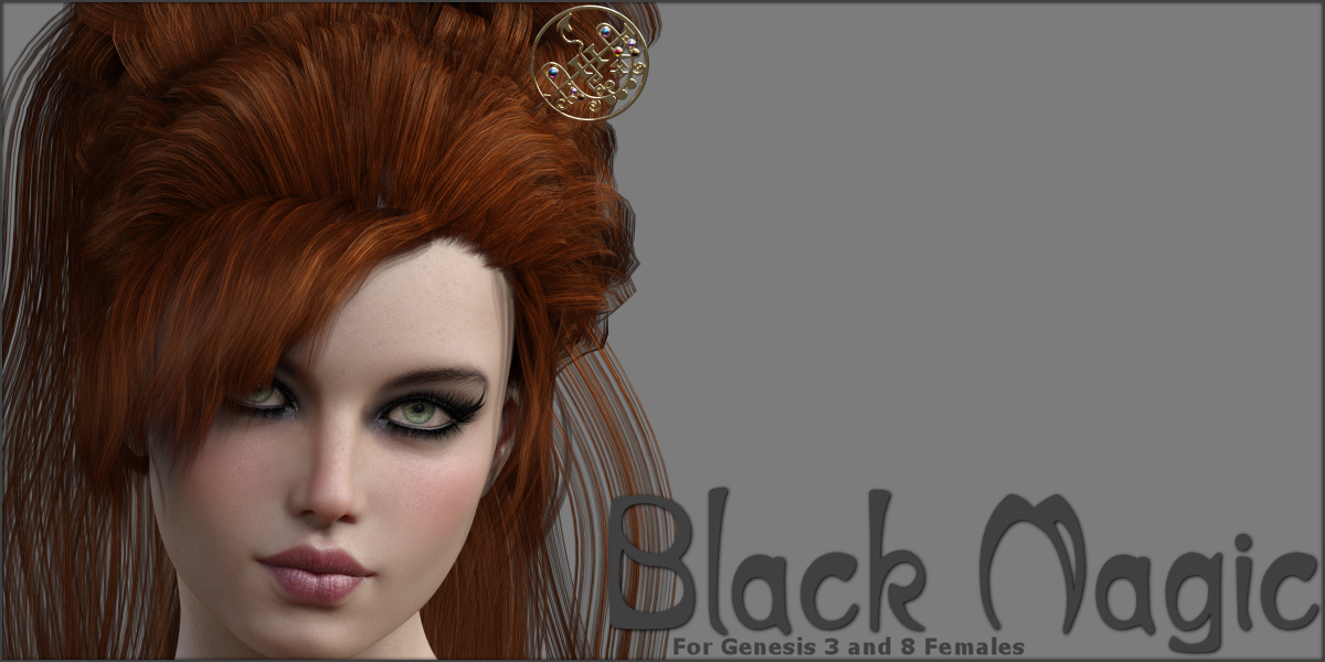 Black Magic Hair Pins for G3F and G8F by: ~Wolfie~, 3D Models by Daz 3D