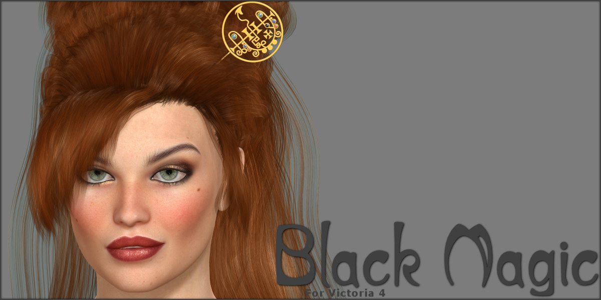 Black Magic Hair Pins for V4 by: ~Wolfie~, 3D Models by Daz 3D