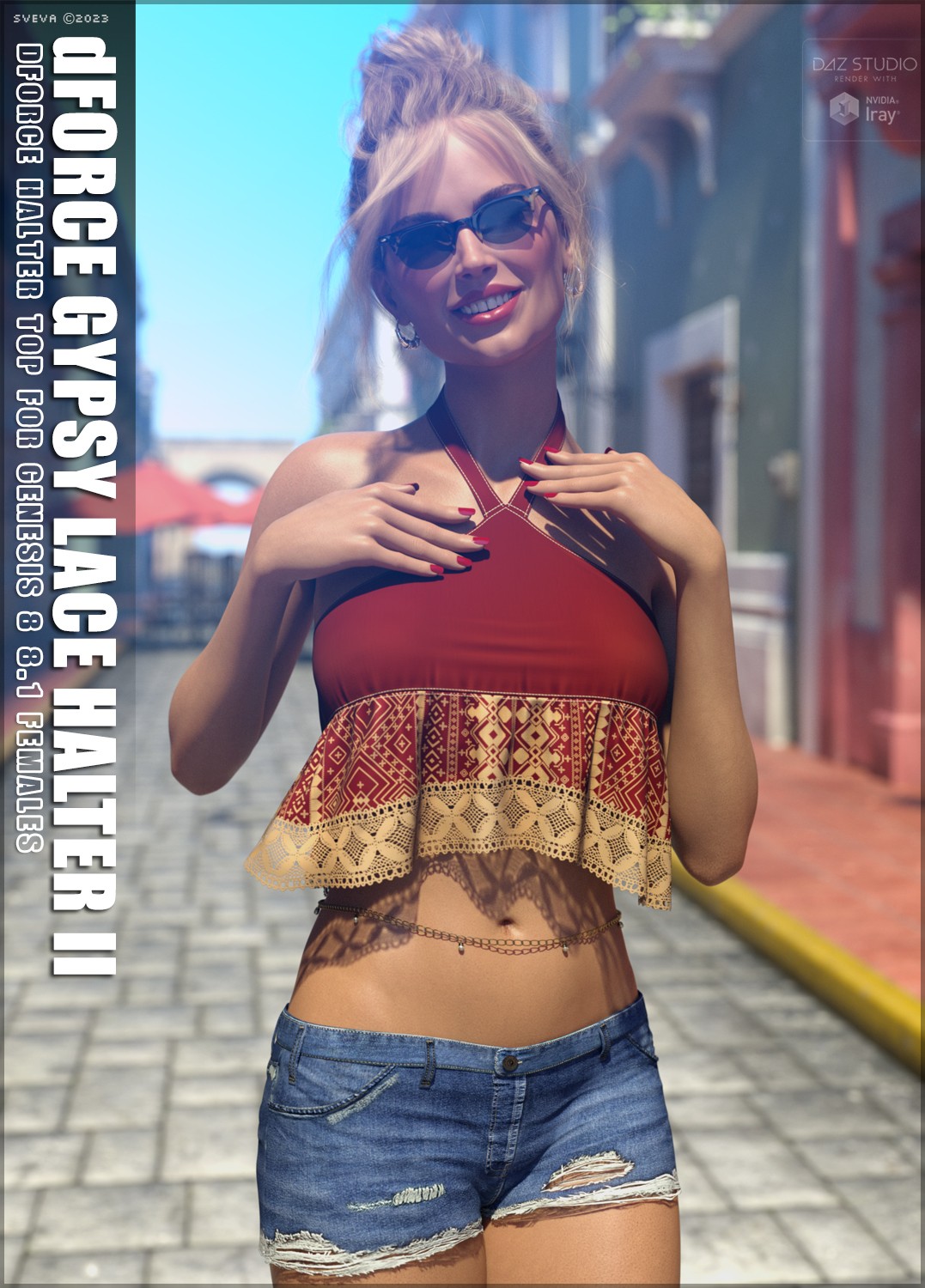 dForce Gypsy Lace Halter II by: Sveva, 3D Models by Daz 3D