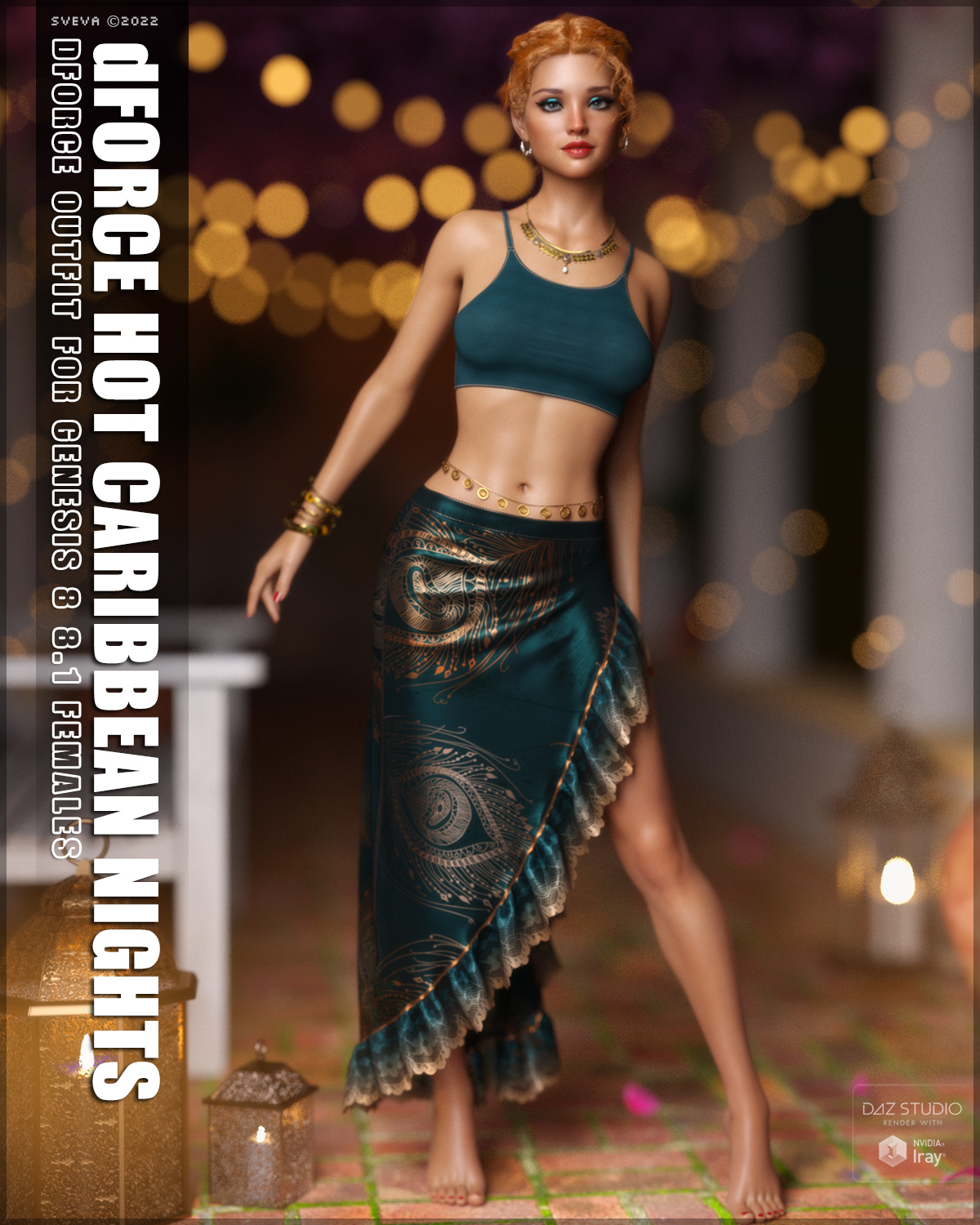 dForce Hot Caribbean Nights G8G8.1F by: Sveva, 3D Models by Daz 3D
