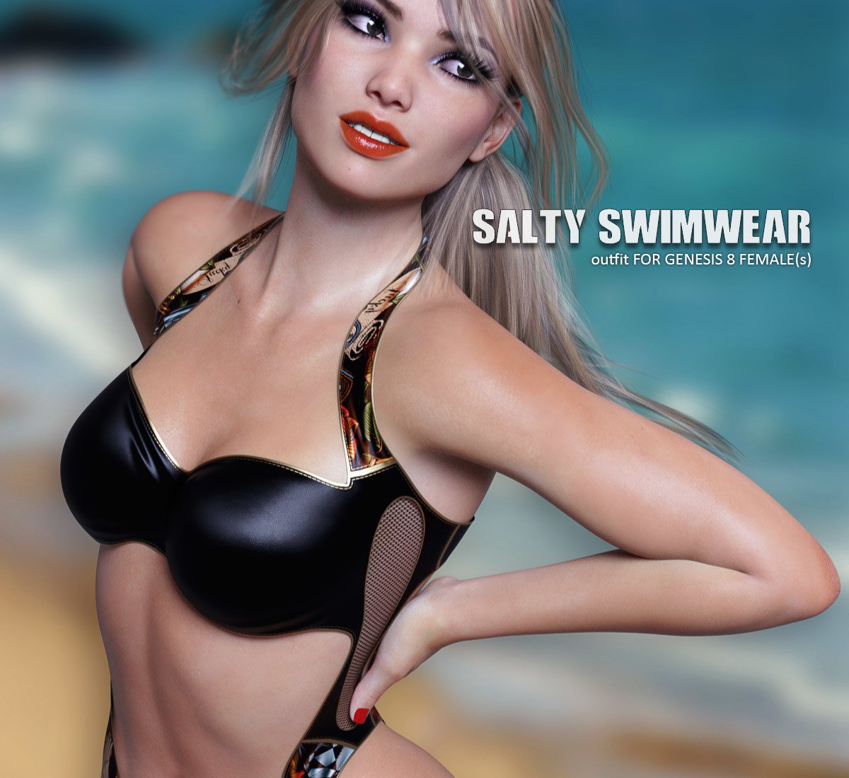Salty Swimwear for Genesis 8 Females by: Lilflame, 3D Models by Daz 3D