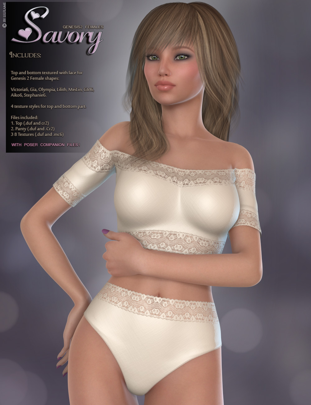 Savory G2F by: Lilflame, 3D Models by Daz 3D
