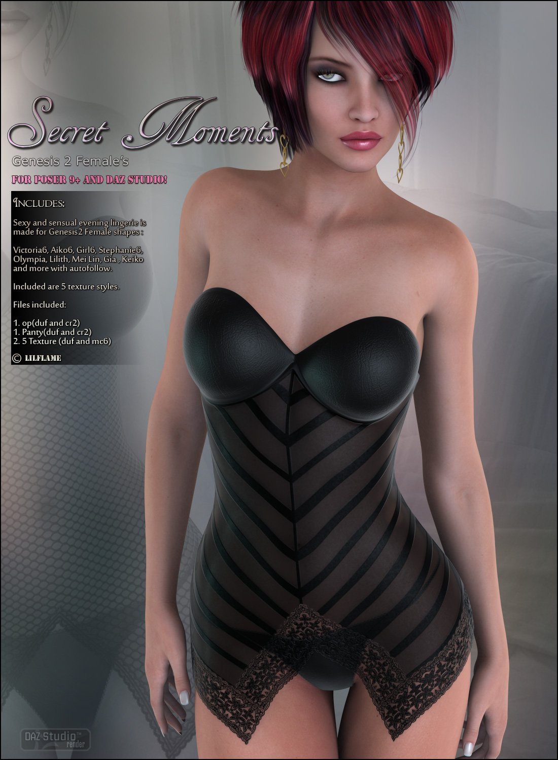 Secret Moments for G2F by: Lilflame, 3D Models by Daz 3D