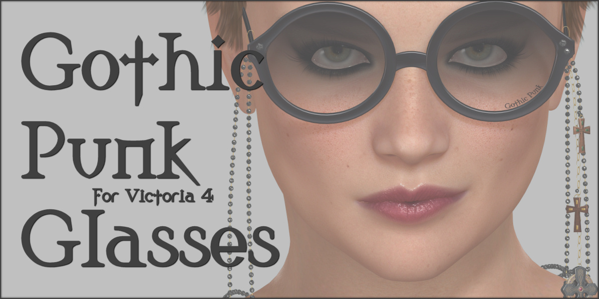 Gothic Punk Glasses V4 Poser by: ~Wolfie~, 3D Models by Daz 3D
