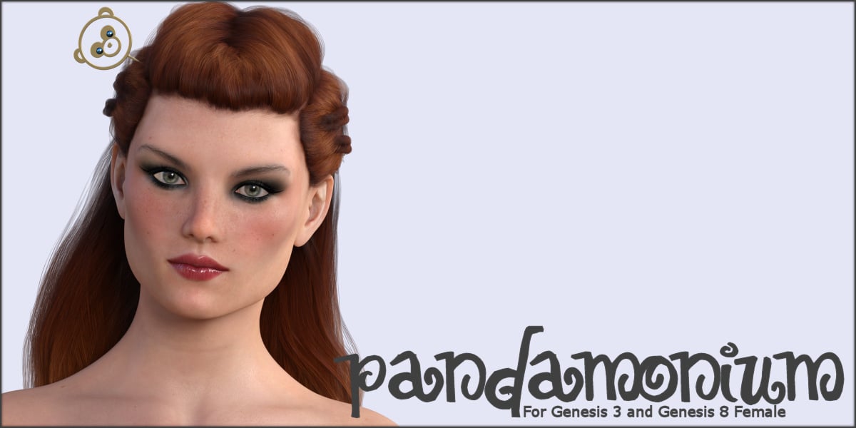 Pandamonium Hairpins G3F G8F by: ~Wolfie~, 3D Models by Daz 3D