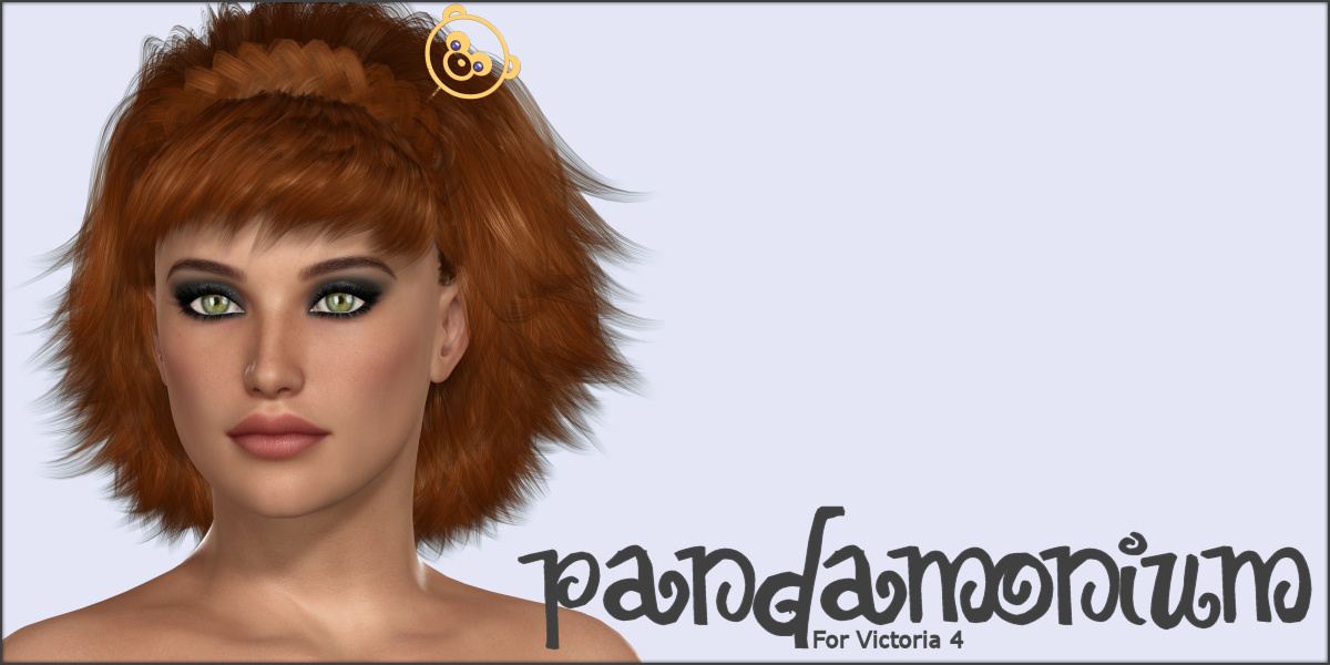 Pandamonium Hairpins V4 by: ~Wolfie~, 3D Models by Daz 3D