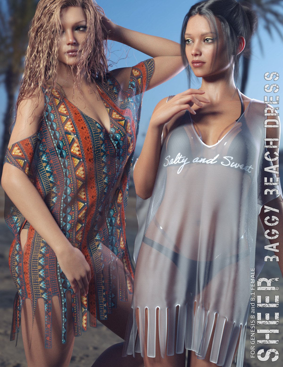 Sheer for dForce Baggy Beach Dress by: Lilflame, 3D Models by Daz 3D