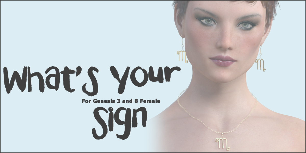 What's Your Sign G3 G8 DAZ by: ~Wolfie~, 3D Models by Daz 3D