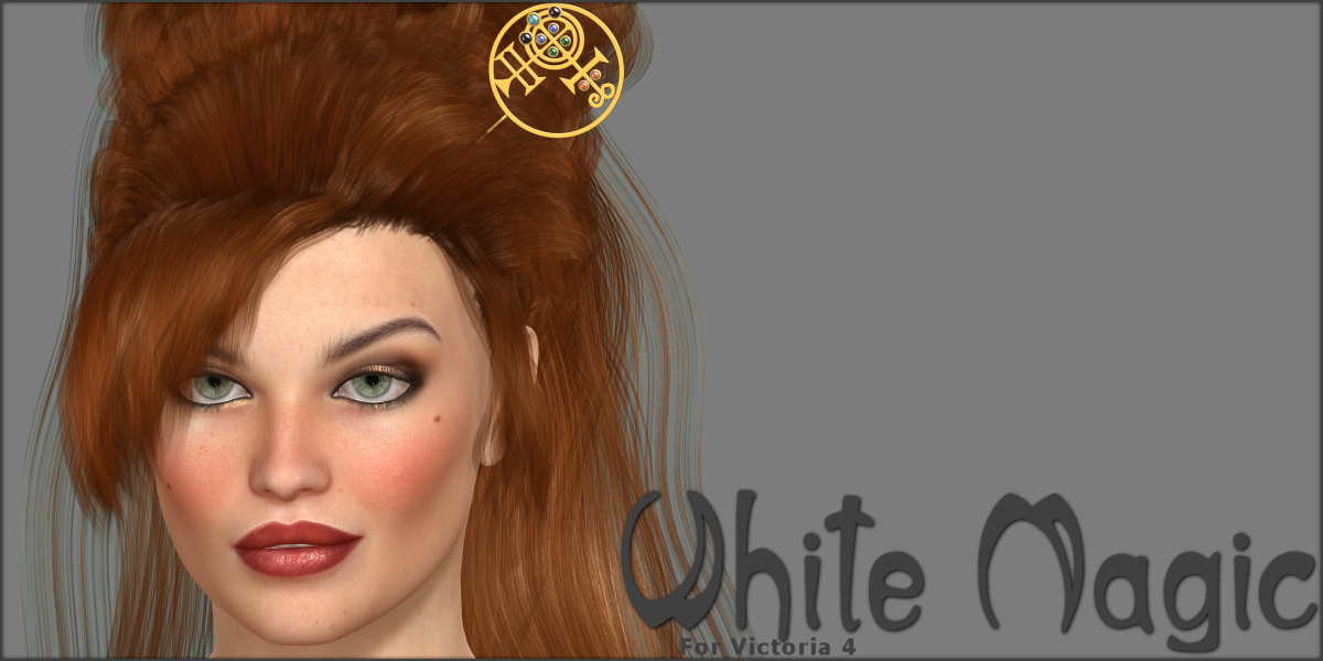 White Magic Hair Pins for V4 by: ~Wolfie~, 3D Models by Daz 3D
