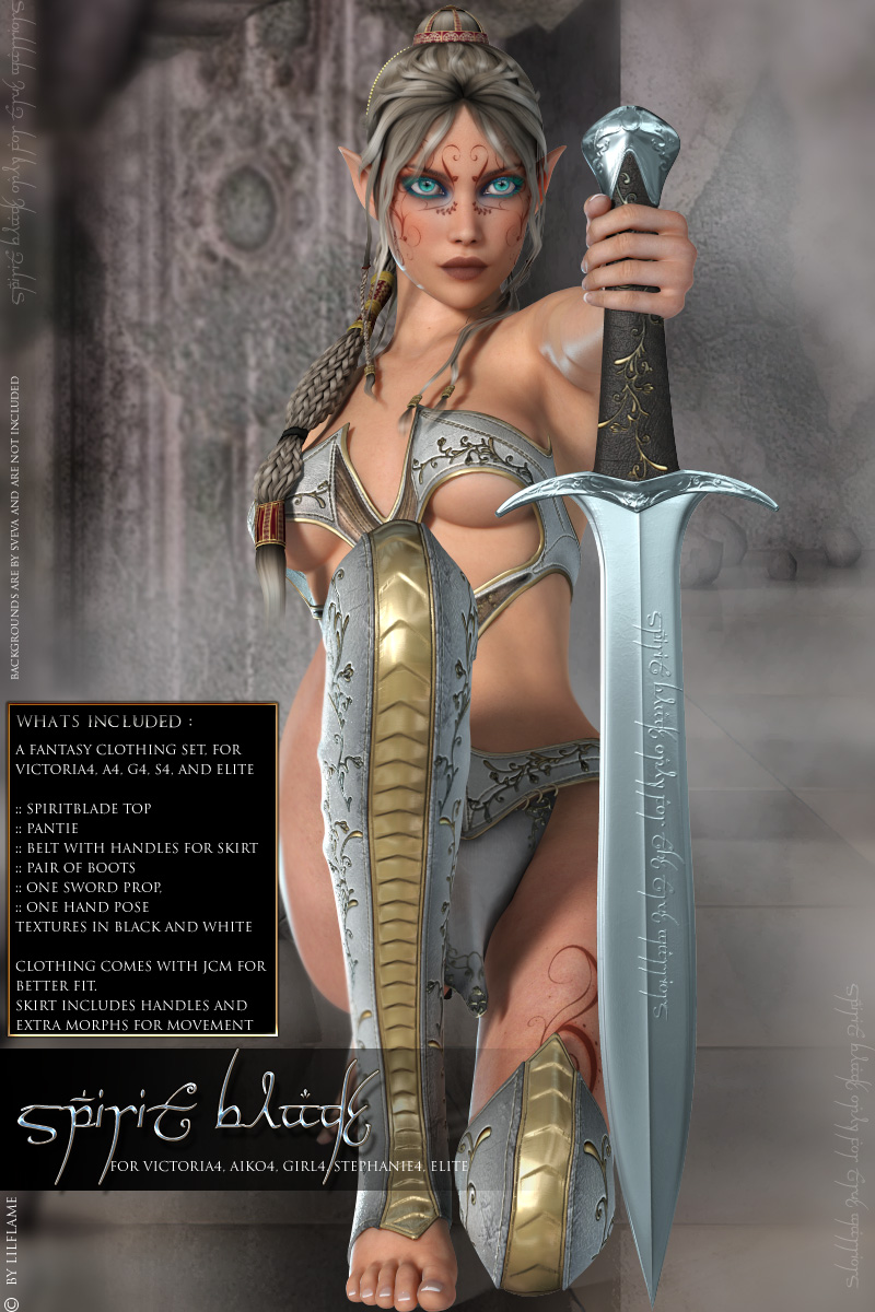 Spirit Blade V4/A4/G4 by: Lilflame, 3D Models by Daz 3D