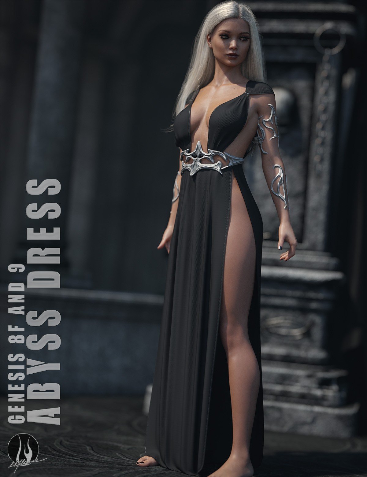 dForce Abyss Dress Genesis 8-8.1F and G9 by: Lilflame, 3D Models by Daz 3D