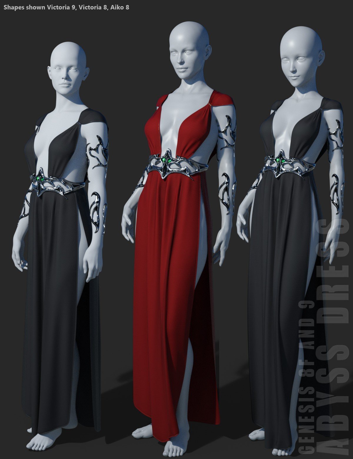 dForce Abyss Dress Genesis 8-8.1F and G9 | Daz 3D