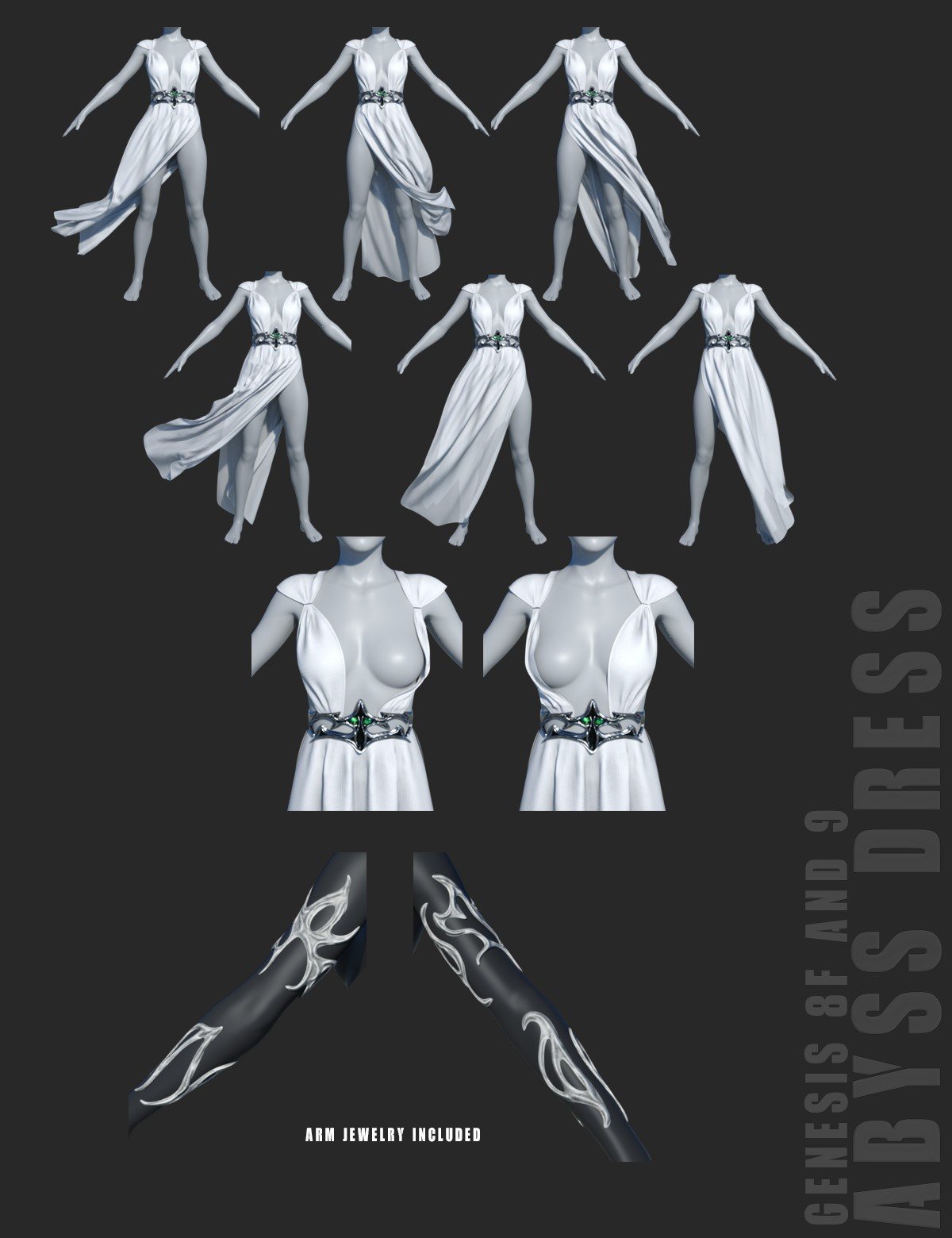 dForce Abyss Dress Genesis 8-8.1F and G9 | Daz 3D