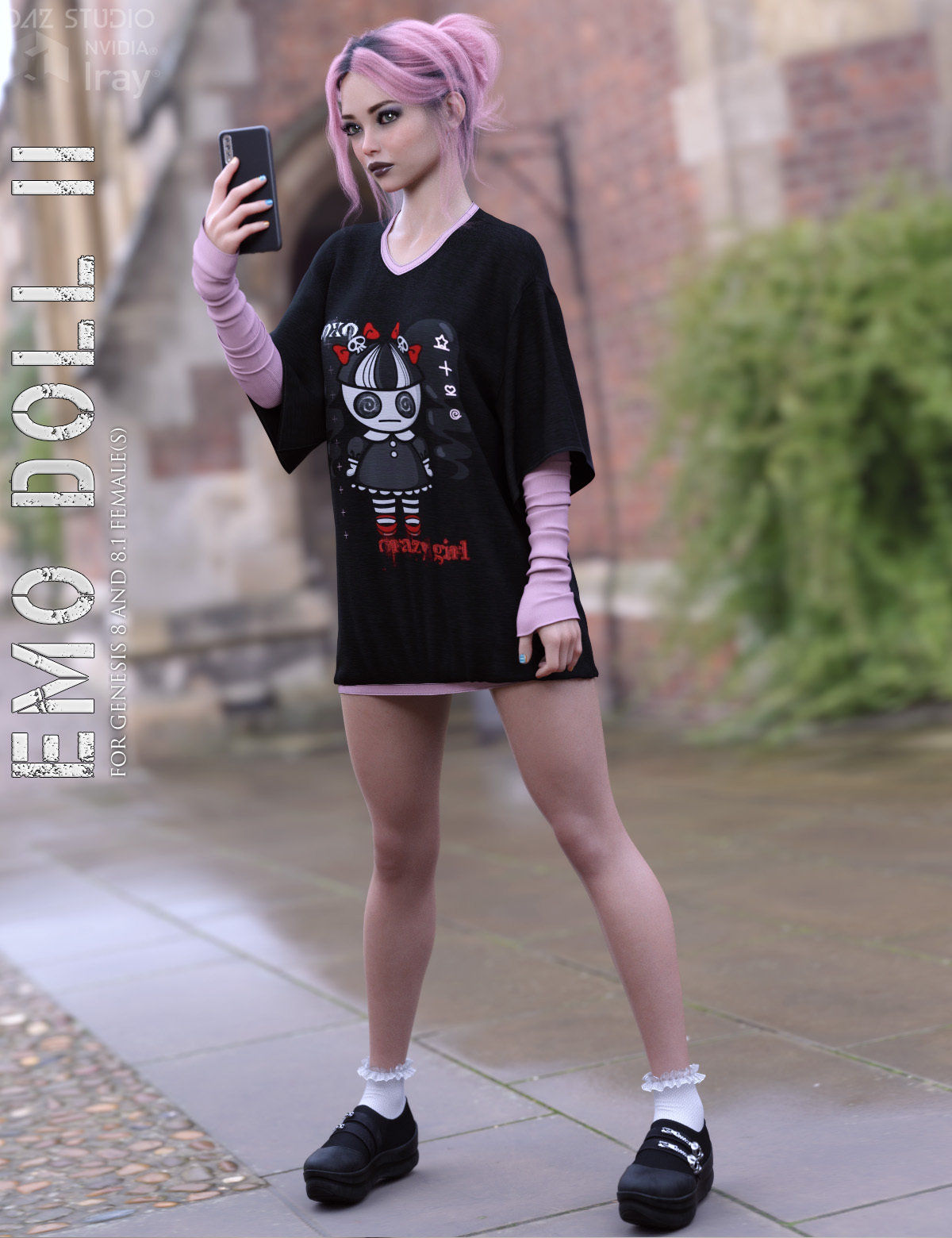 dForce Emo Doll II for Genesis 8 and 8.1 Females by: Lilflame, 3D Models by Daz 3D