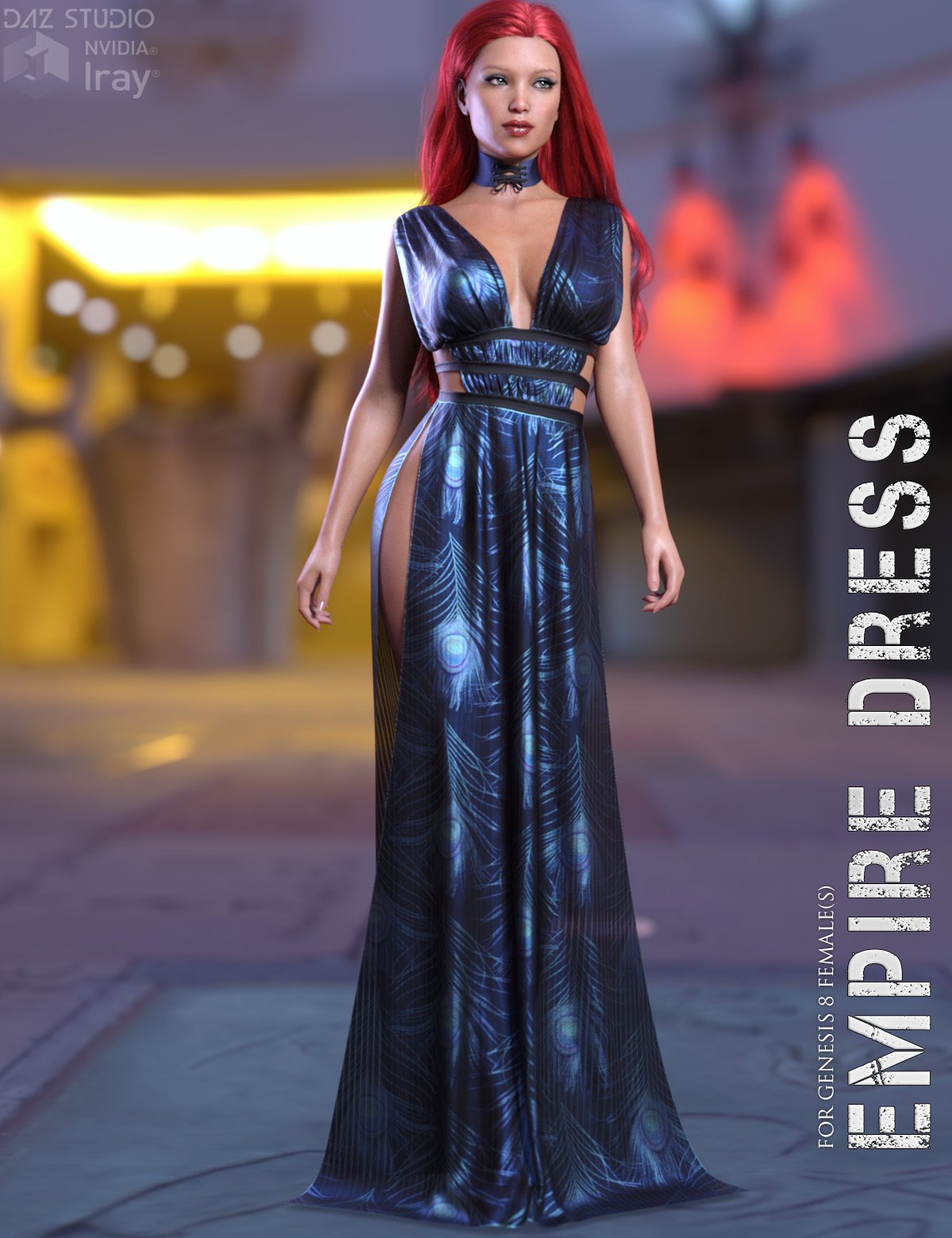 dForce Empire Dress for Genesis 8 Females by: Lilflame, 3D Models by Daz 3D