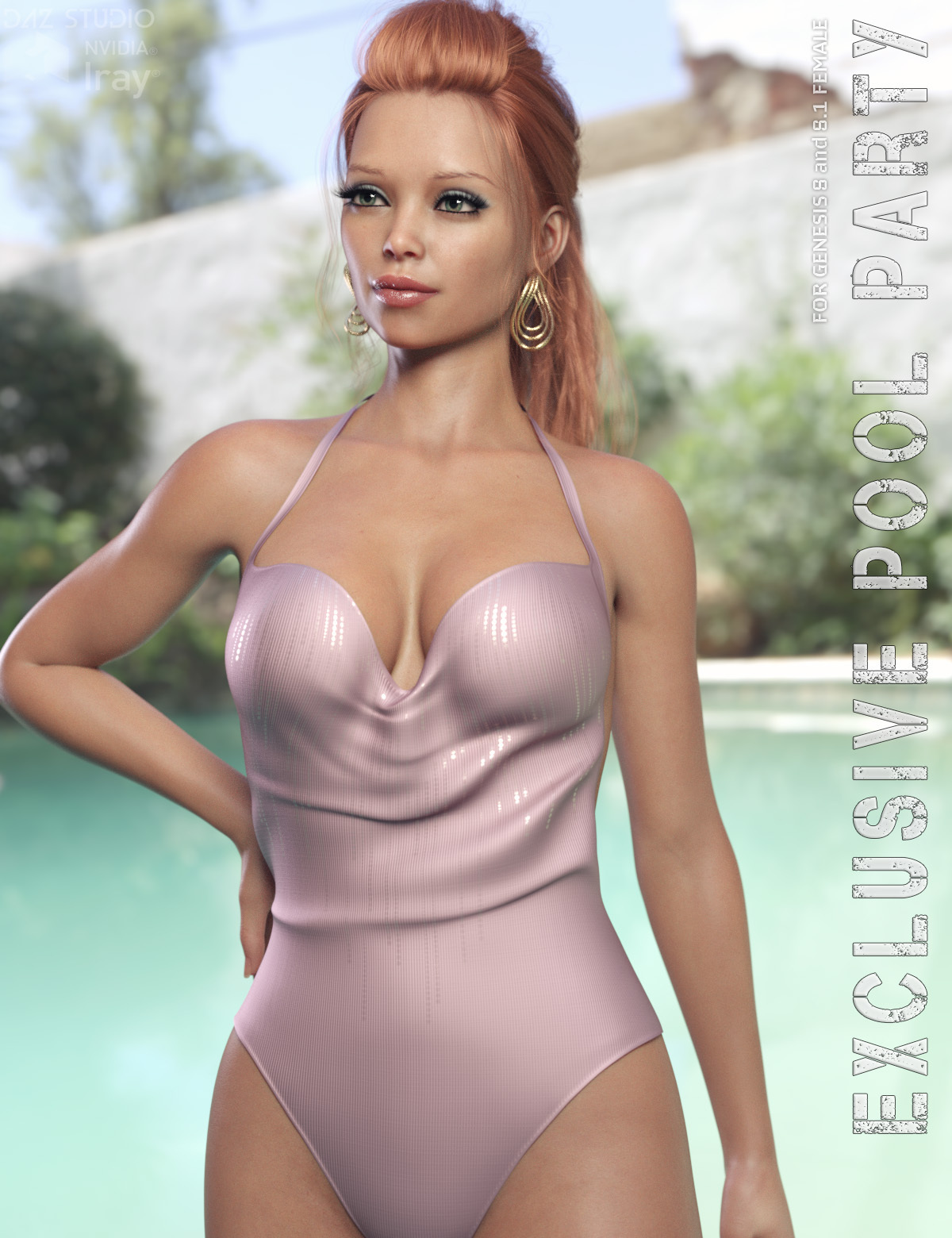 dForce Exclusive Pool Party for Genesis 8 and 8.1 Female by: Lilflame, 3D Models by Daz 3D