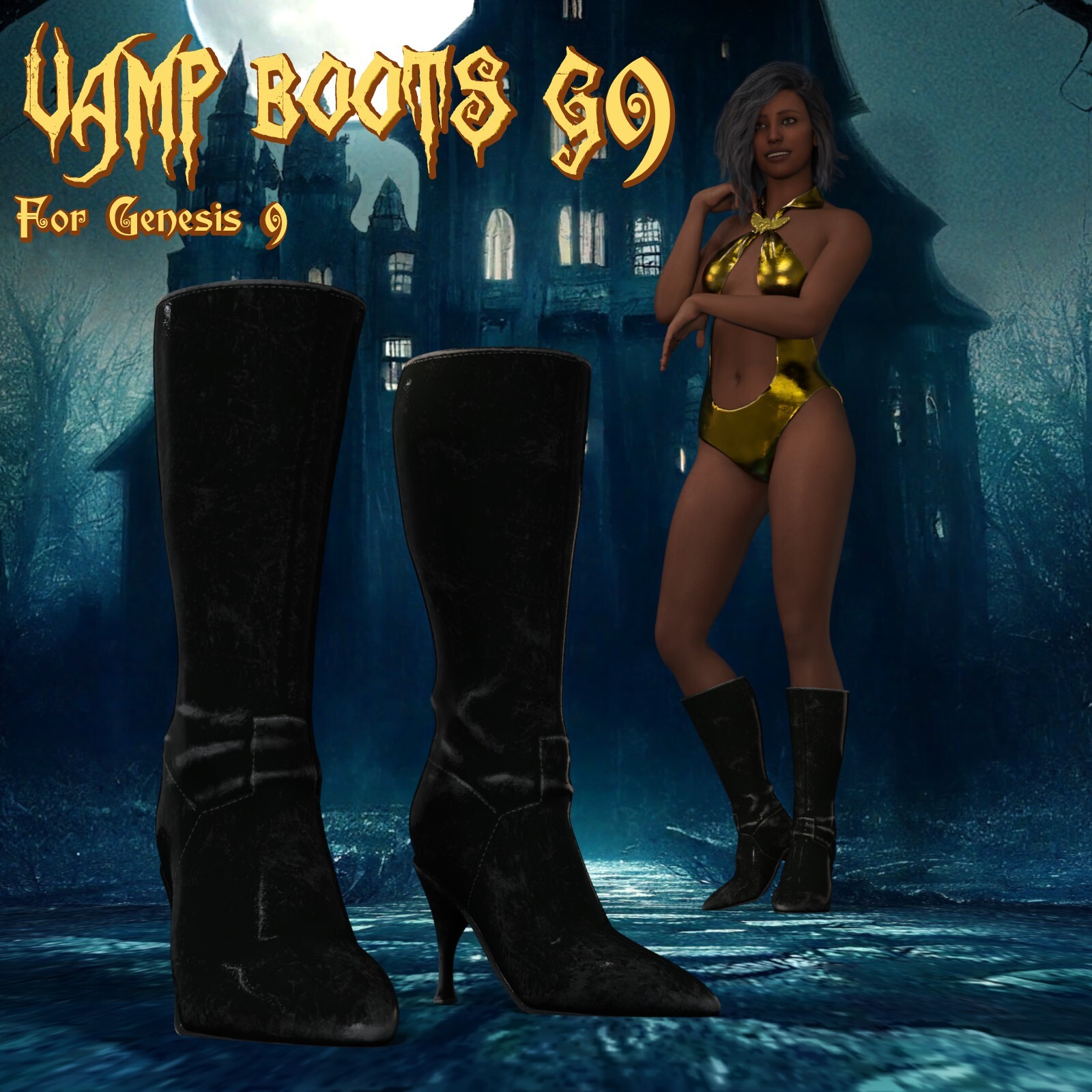 Vamp Boot for Genesis 9 by: Chris Cox, 3D Models by Daz 3D