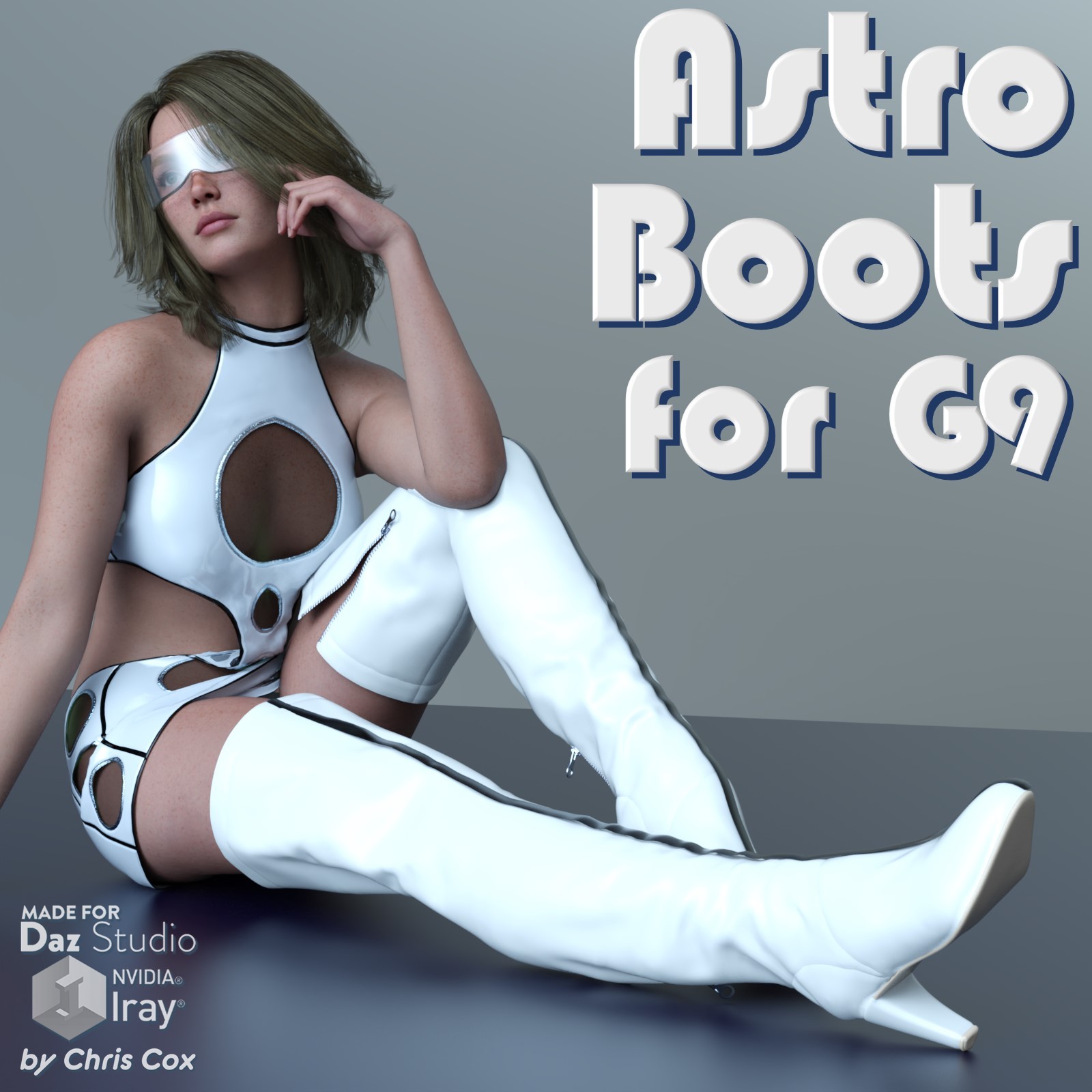 Astro Thigh Boots Genesis 9 by: Chris Cox, 3D Models by Daz 3D