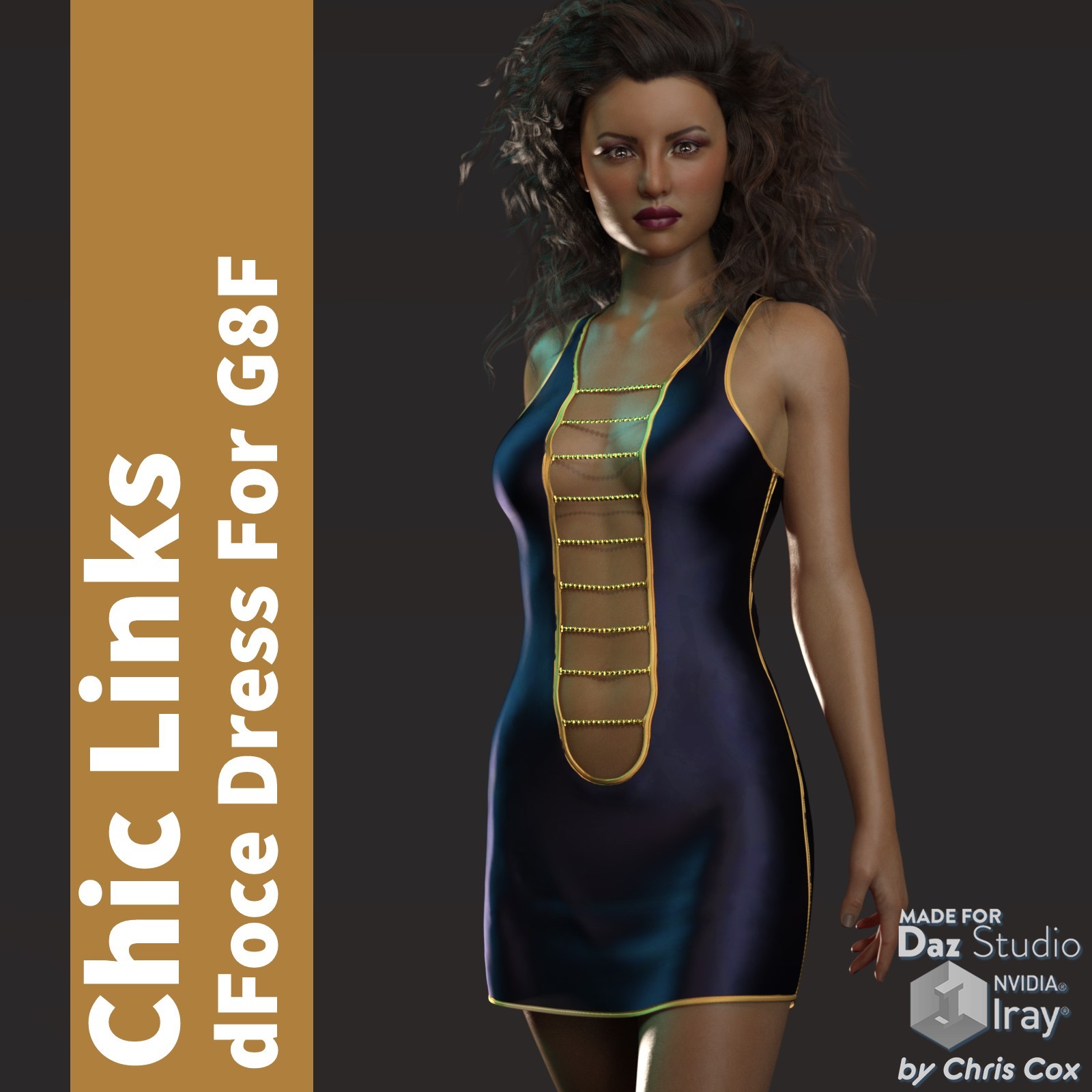 Chic Links dForce Dress for G8F by: Chris Cox, 3D Models by Daz 3D
