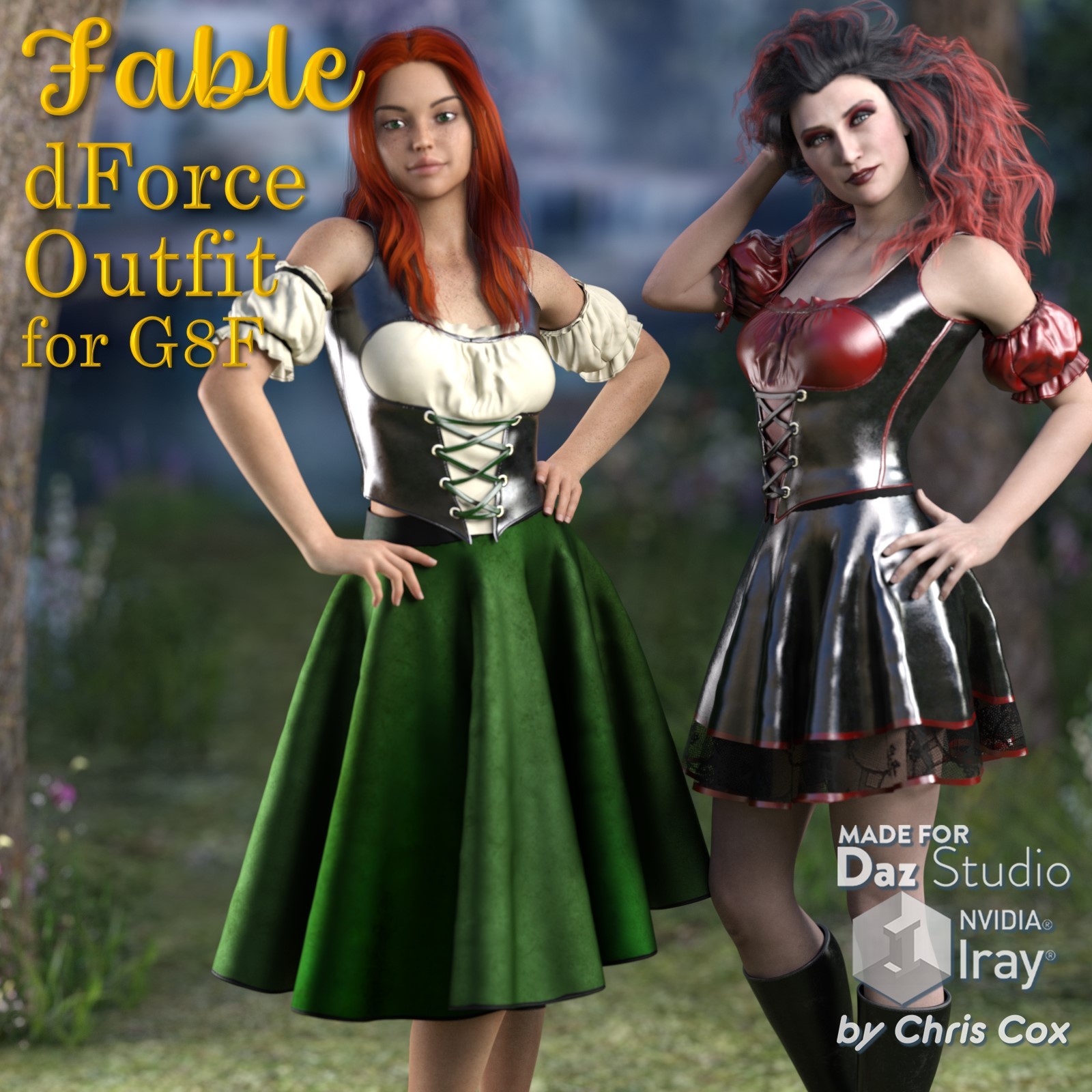 Fable dForce Outfit for G8F by: Chris Cox, 3D Models by Daz 3D
