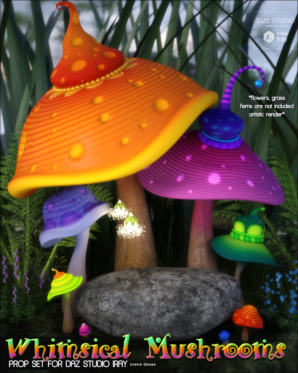 SVs Whimsical Mushrooms DAZ Studio by: Sveva, 3D Models by Daz 3D