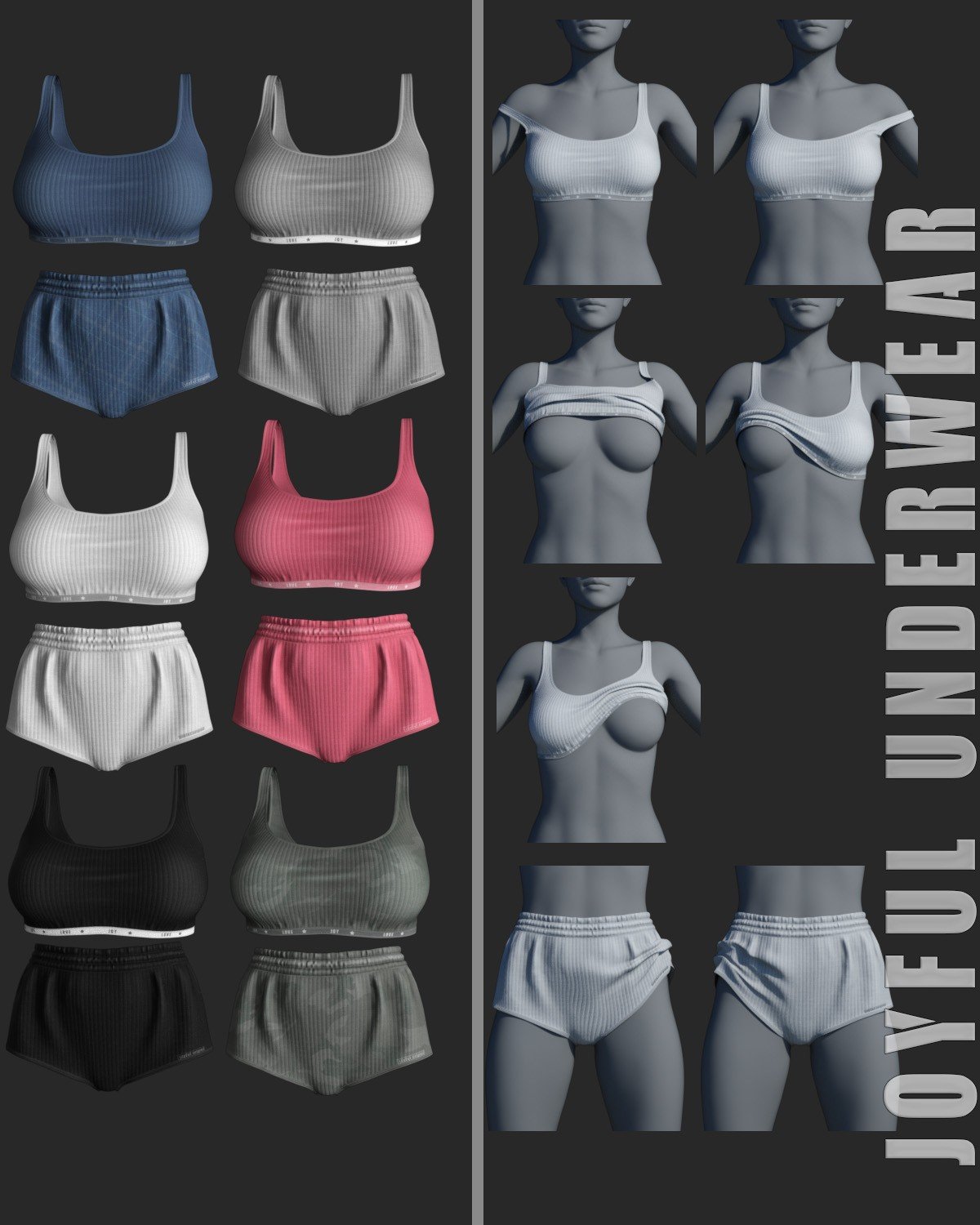 dForce Joyful Underwear Genesis 8-8.1F and G9 | Daz 3D