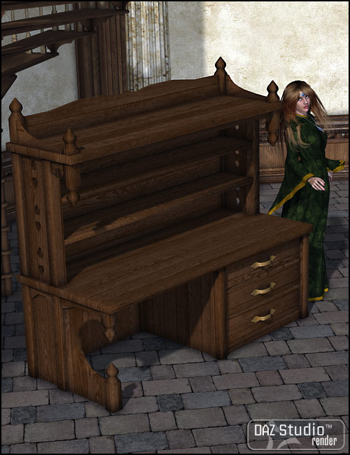 Wizard Study Furniture Wizard Study Furniture by: Lyrra Madril, 3D Models by Daz 3D
