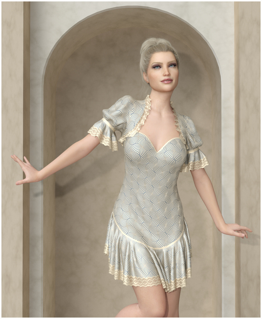 dForce - Charlotta Outfit for G8F& G8.1F by: Lully, 3D Models by Daz 3D