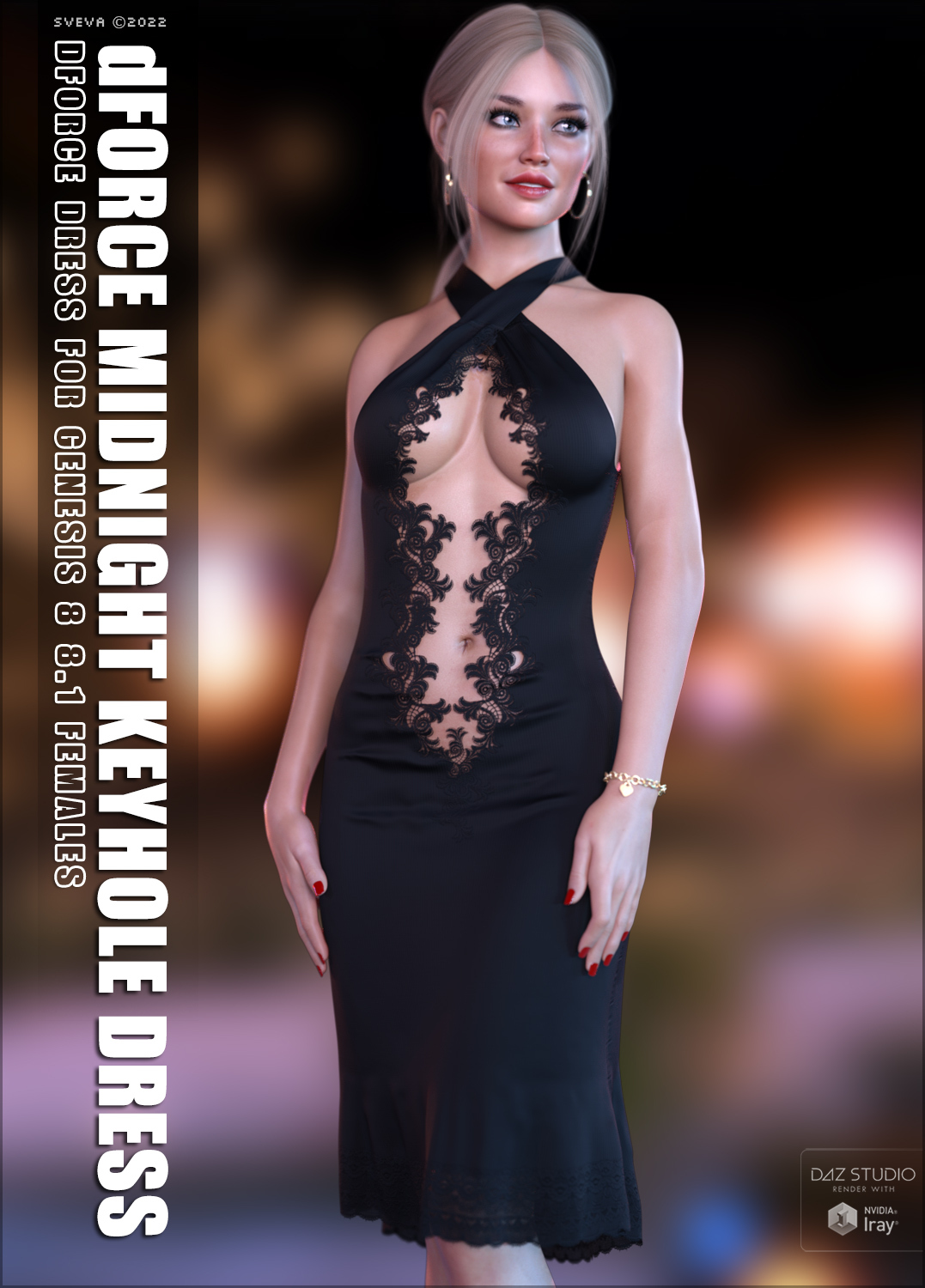 dForce Midnight Keyhole Dress G8G8.1F by: Sveva, 3D Models by Daz 3D