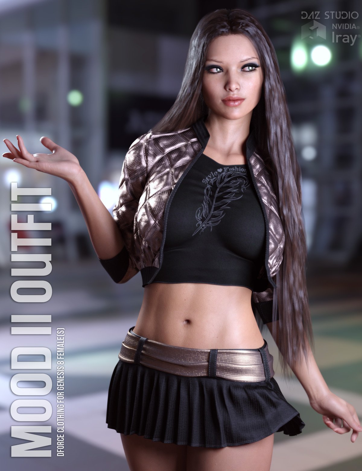 dForce Mood II Outfit for Genesis 8 Females by: Lilflame, 3D Models by Daz 3D