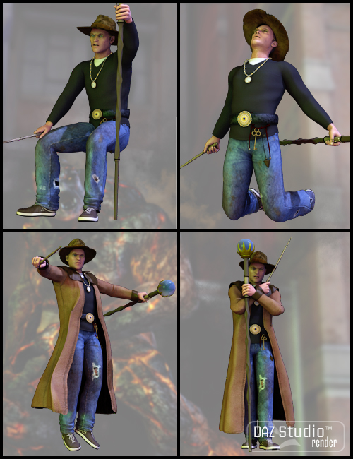 The Mage Poses by: Digiport, 3D Models by Daz 3D